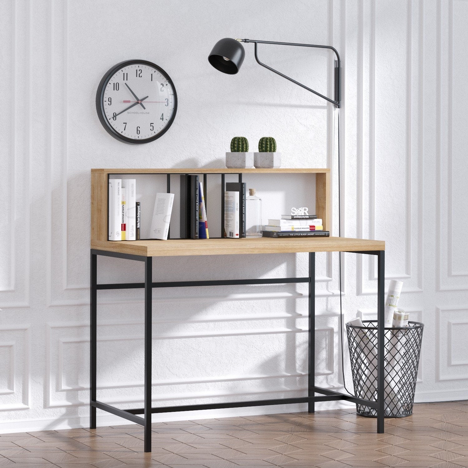 UGOS Desk with Hutch | Rectangle Writing Desk | 41'' H X 39.37'' W X 23.62'' D