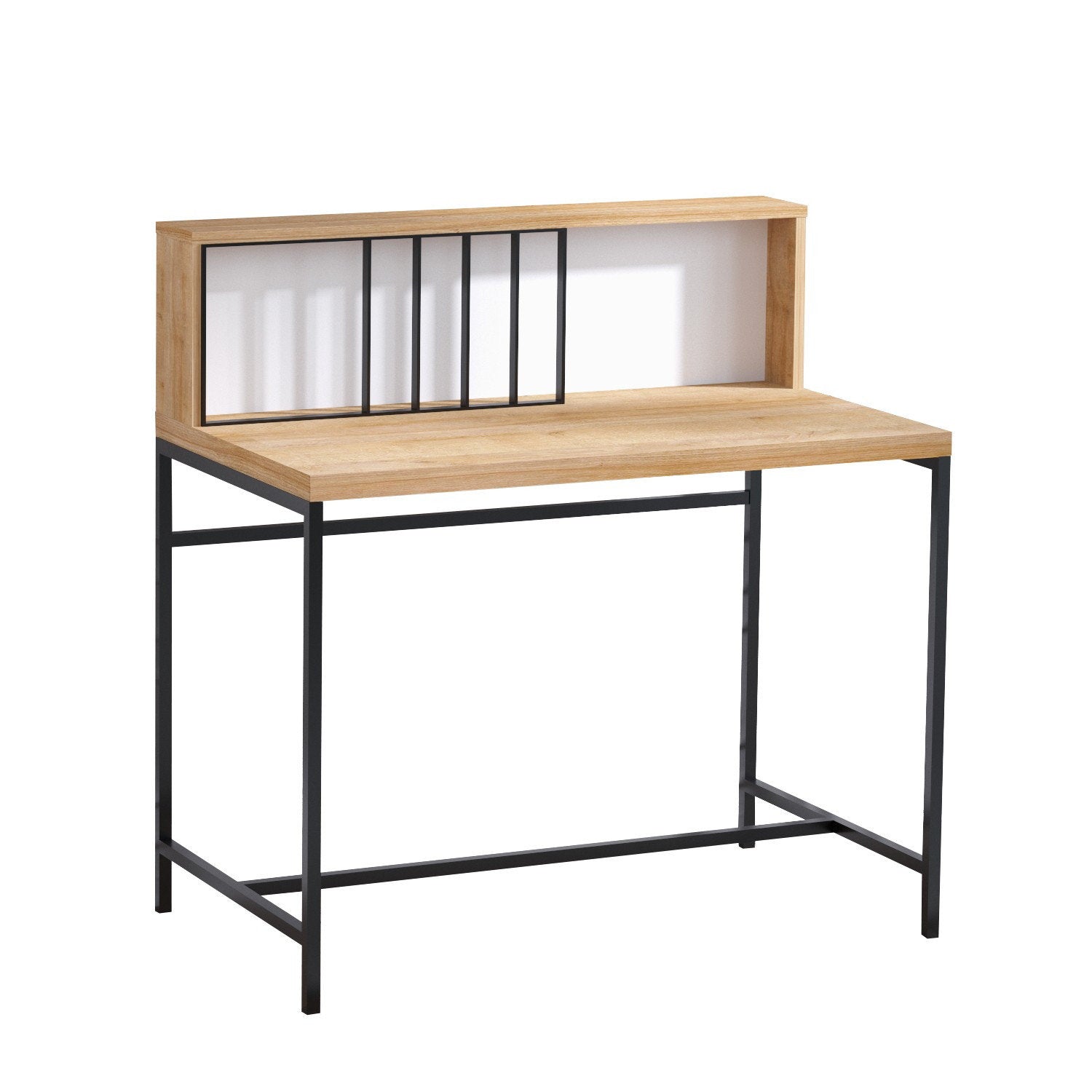 UGOS Desk with Hutch | Rectangle Writing Desk | 41'' H X 39.37'' W X 23.62'' D