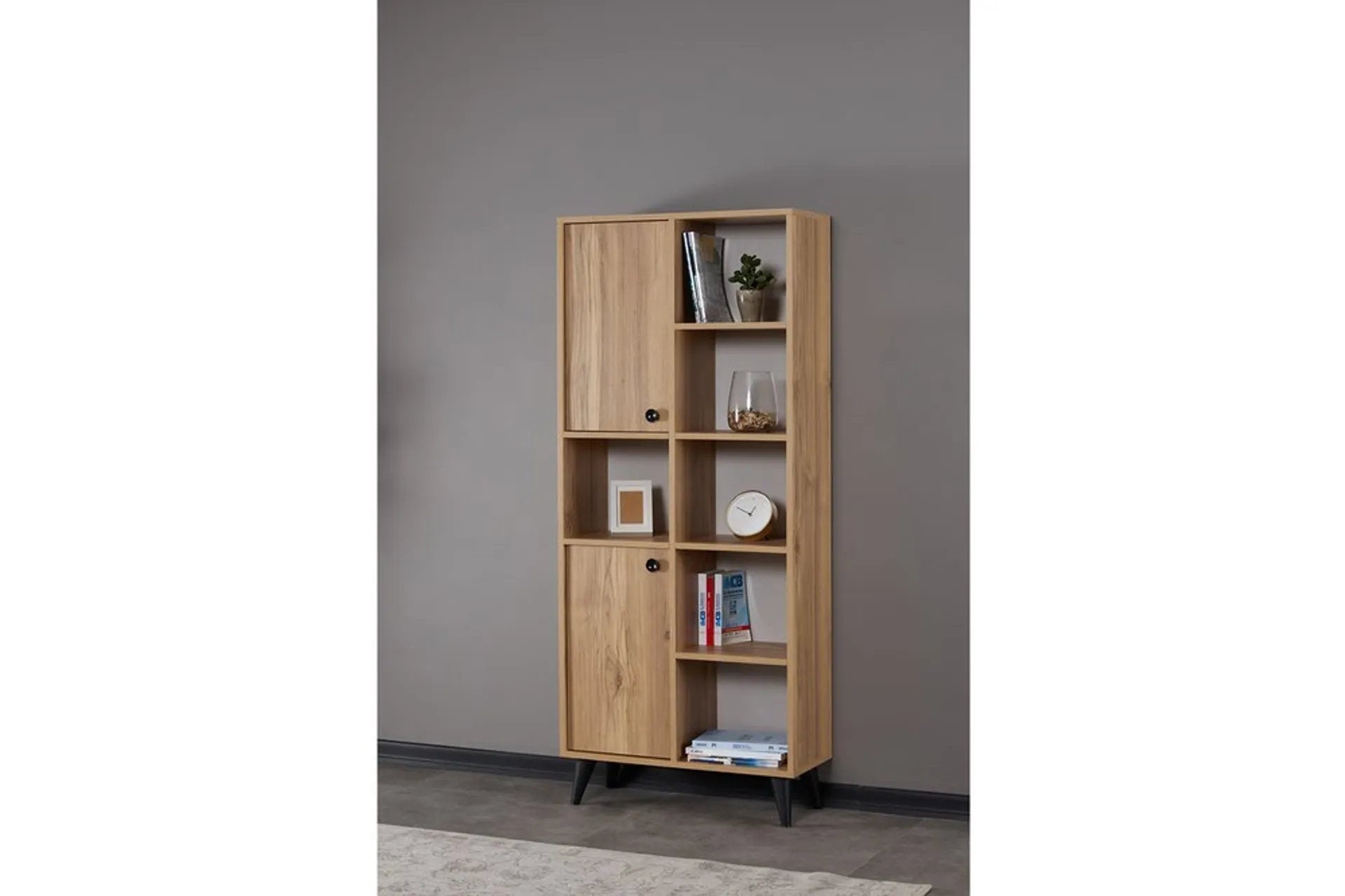 UGOS Bookcase & Storage Cabinet Walnut