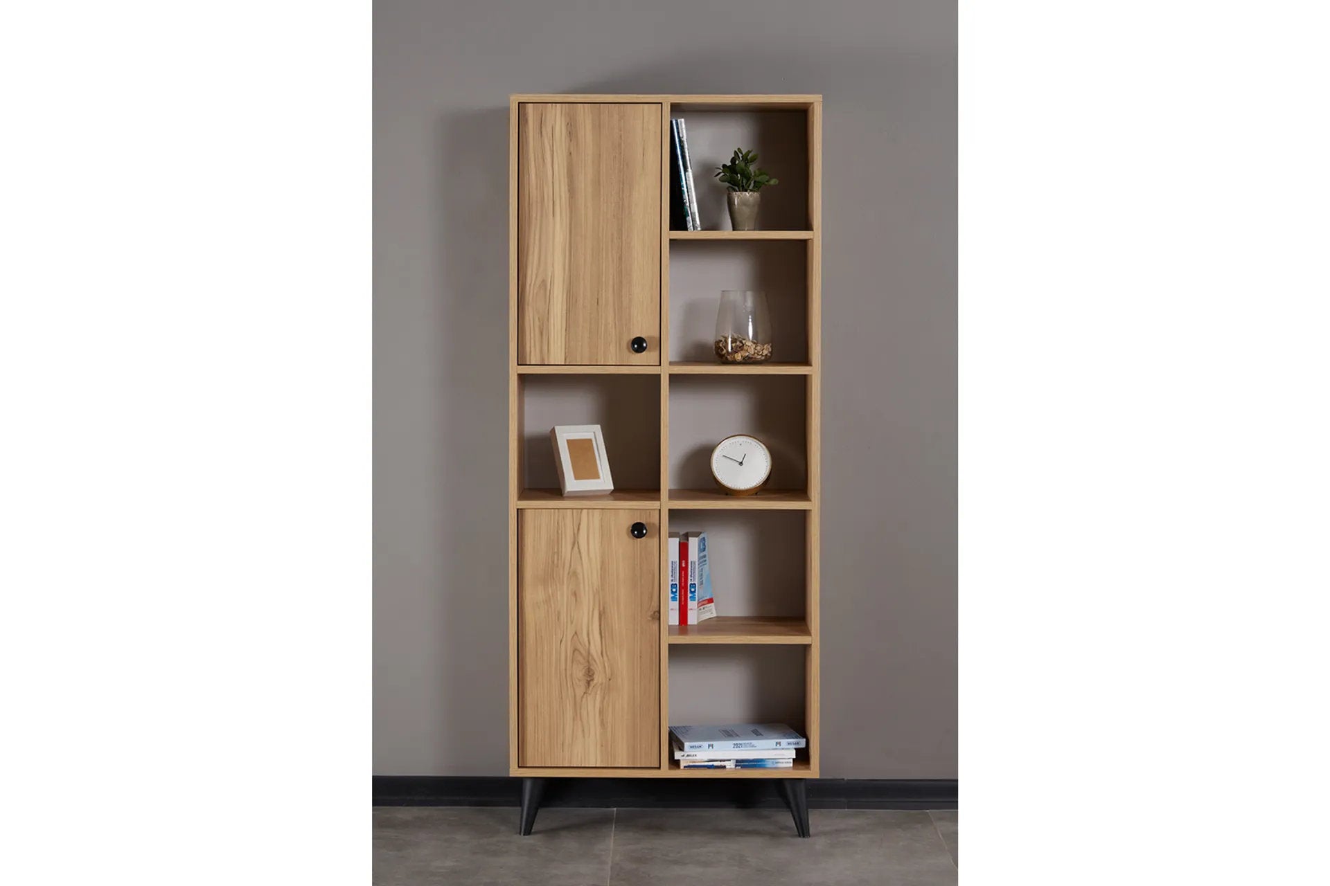 UGOS Bookcase & Storage Cabinet Walnut