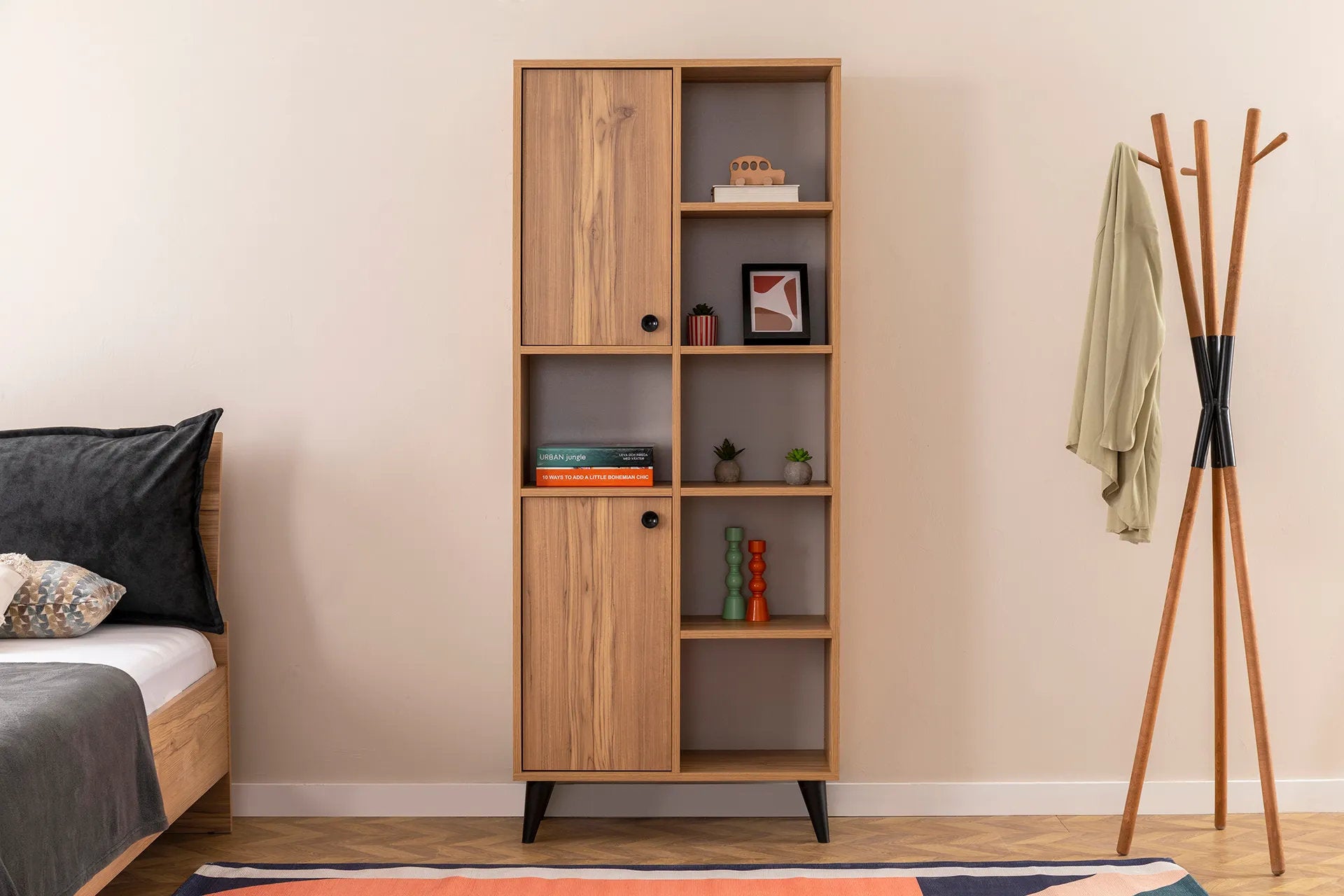 UGOS Bookcase  & Storage Cabinet Walnut