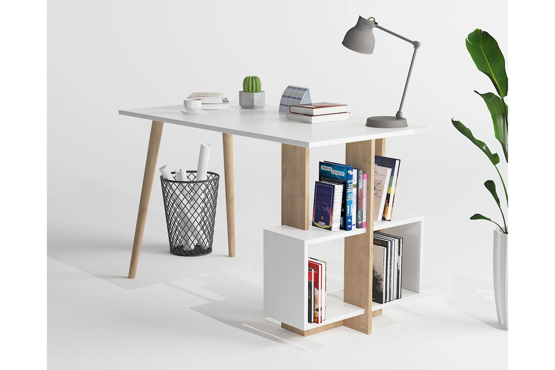 UGOS White Modern Rectangle Computer Desk